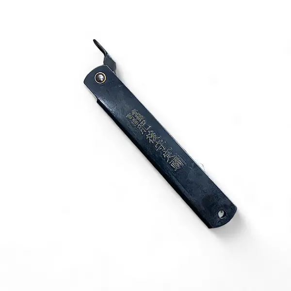 HIGONOKAMI 肥後守 HIGO-9B 夾鋼黑色折刀-0