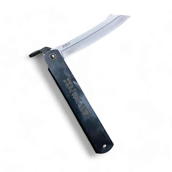 HIGONOKAMI 肥後守 HIGO-9B 夾鋼黑色折刀-0