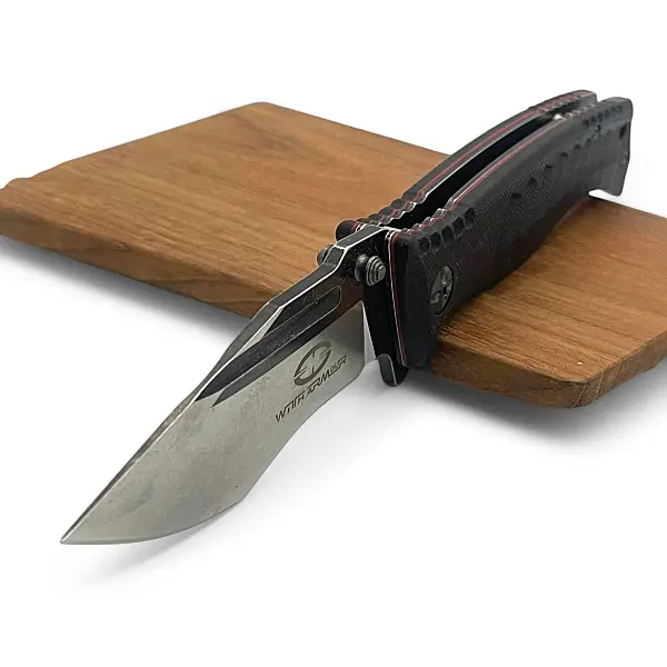 Witharmour TORPEDO 黑G10柄石洗刃折刀-0