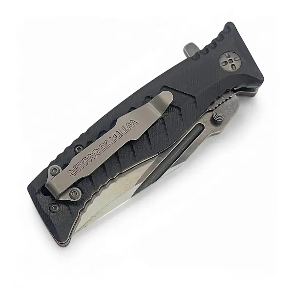 Witharmour TORPEDO 黑G10柄石洗刃折刀-0