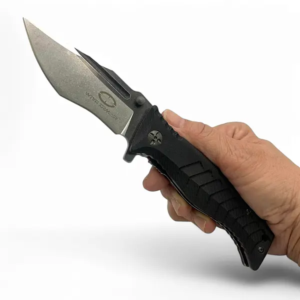Witharmour TORPEDO 黑G10柄石洗刃折刀-0