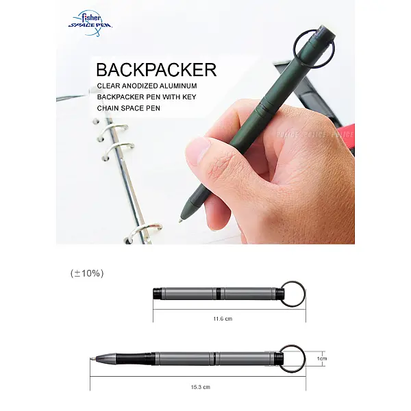 Fisher Backpacker 背包客太空筆(鑰匙圈環)-紫色 <單一特價>-0