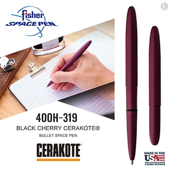 Fisher CERAKOTE® 黑莓色子彈型太空筆