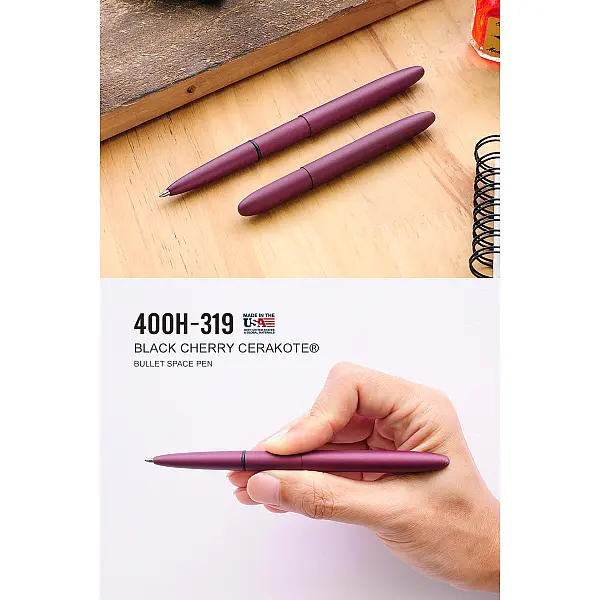 Fisher CERAKOTE® 黑莓色子彈型太空筆 <單一特價>-0