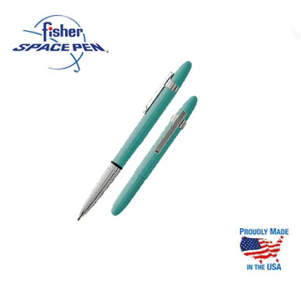 Fisher 子彈型附筆夾太空筆-銀色筆夾 <單一特價>-0