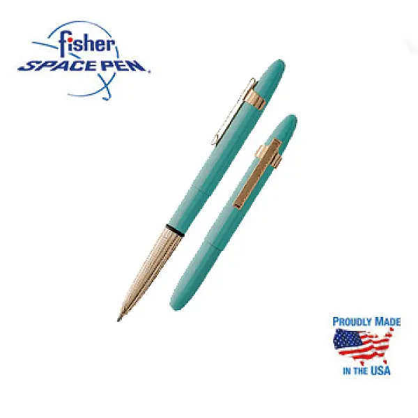 Fisher 子彈型附筆夾太空筆-金色筆夾 <單一特價>-0