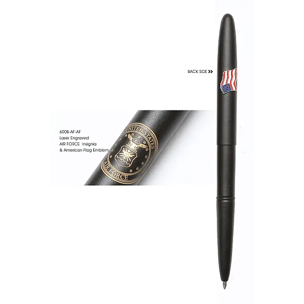 Fisher 空軍徽章和美國國旗太空筆-霧黑 <單一特價>-0