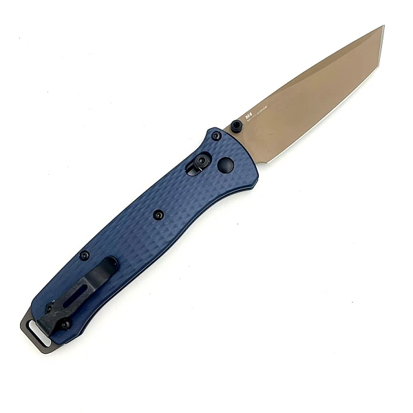 Benchmade BAILOUT® 537FE-02 灰藍鋁柄沙色平刃折刀/M4鋼-0