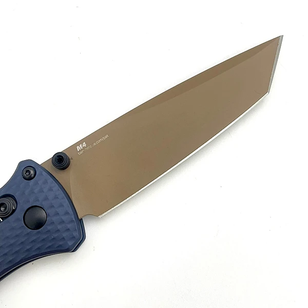 Benchmade BAILOUT® 537FE-02 灰藍鋁柄沙色平刃折刀/M4鋼-0