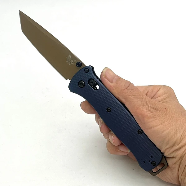Benchmade BAILOUT® 537FE-02 灰藍鋁柄沙色平刃折刀/M4鋼-0