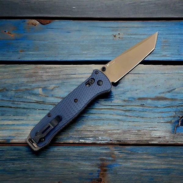 Benchmade BAILOUT® 537FE-02 灰藍鋁柄沙色平刃折刀/M4鋼-0