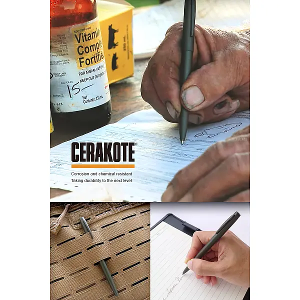 Fisher CERAKOTE® 綠色按壓式太空筆 <單一特價>-0