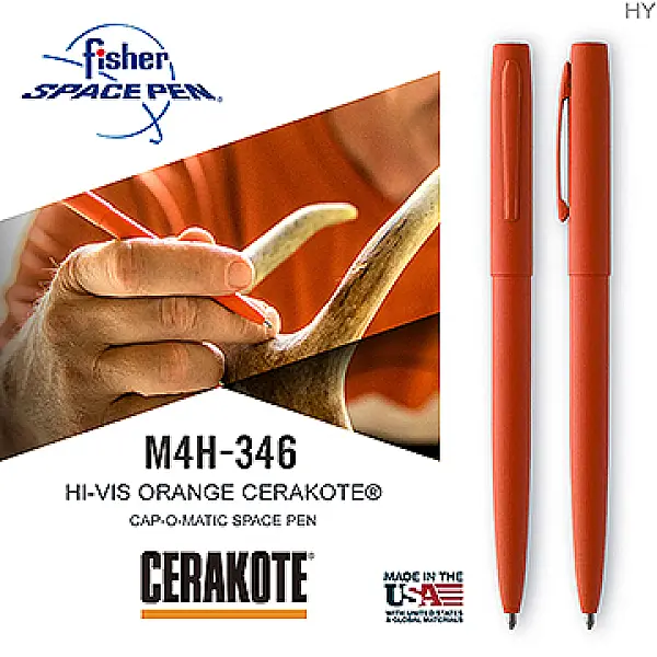 Fisher CERAKOTE® 高亮橘按壓式太空筆