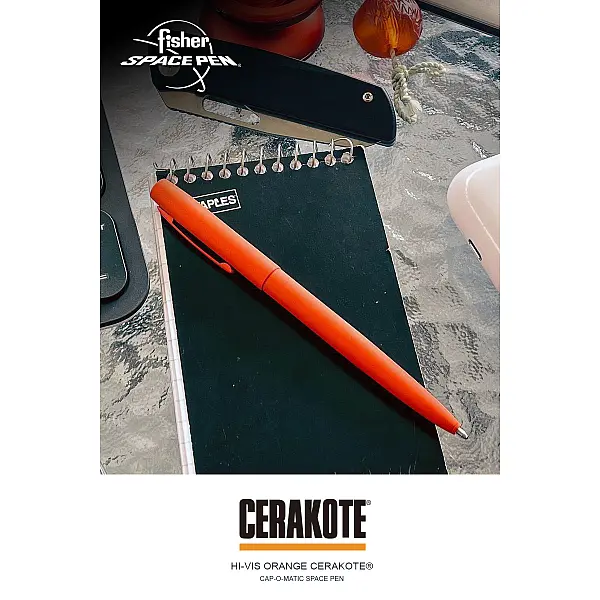 Fisher CERAKOTE® 高亮橘按壓式太空筆 <單一特價>-0