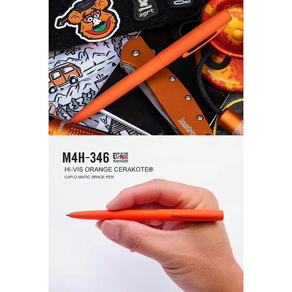 Fisher CERAKOTE® 高亮橘按壓式太空筆 <單一特價>-0