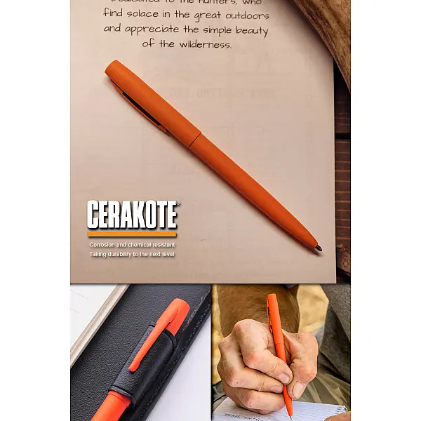 Fisher CERAKOTE® 高亮橘按壓式太空筆 <單一特價>-0