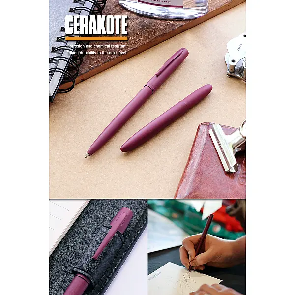 Fisher CERAKOTE® 黑莓色按壓式太空筆 <單一特價>-0