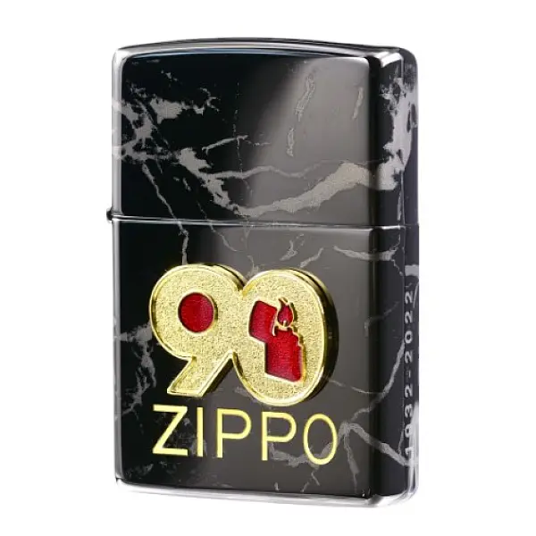 Zippo 90週年黑冰大理石紋打火機-贈大油 <不二價>-0