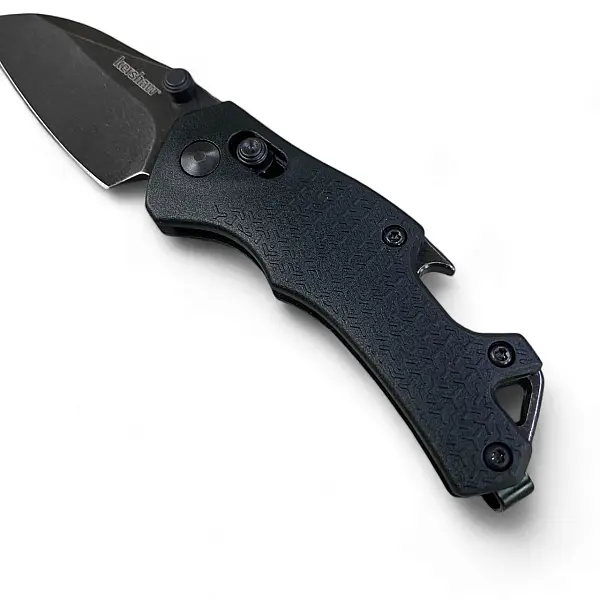 Kershaw CRAZE 黑石洗刃黑柄小折刀 8Cr鋼 DuraLock軸承鎖-0