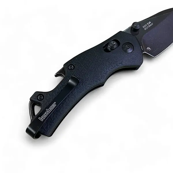 Kershaw CRAZE 黑石洗刃黑柄小折刀 8Cr鋼 DuraLock軸承鎖-0