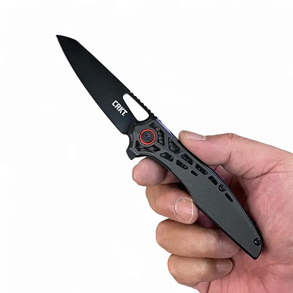 CRKT Thero 設計師聯名版 黑G10柄鑲碳纖黑刃折刀 <單一特價>-0