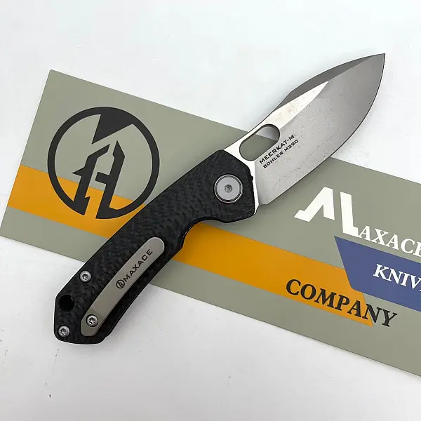 Maxace MEERKAT-M 貓鼬 碳纖柄折刀/M390鋼石洗處理-0
