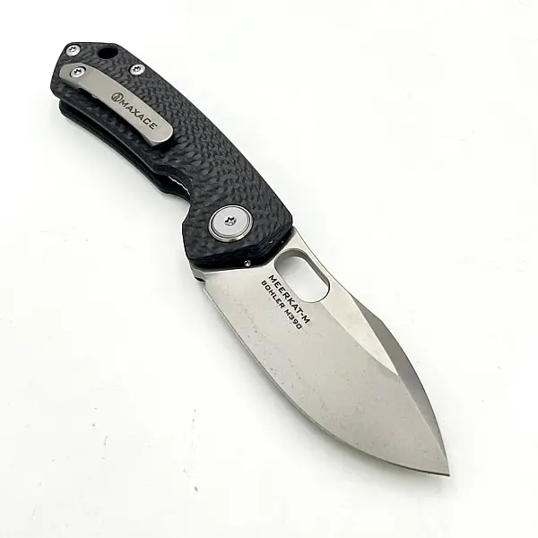 Maxace MEERKAT-M 貓鼬 碳纖柄折刀/M390鋼石洗處理-0