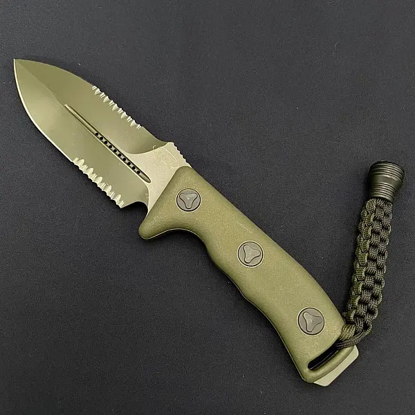 Microtech Crosshair 十字線攻擊格鬥刀-軍綠色半齒刃(無盒)