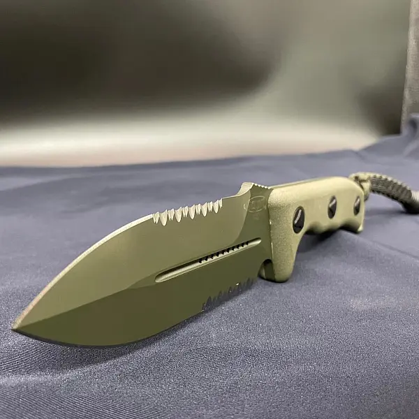 Microtech Crosshair 十字線攻擊格鬥刀-軍綠色半齒刃(無盒) <單一特價>-0