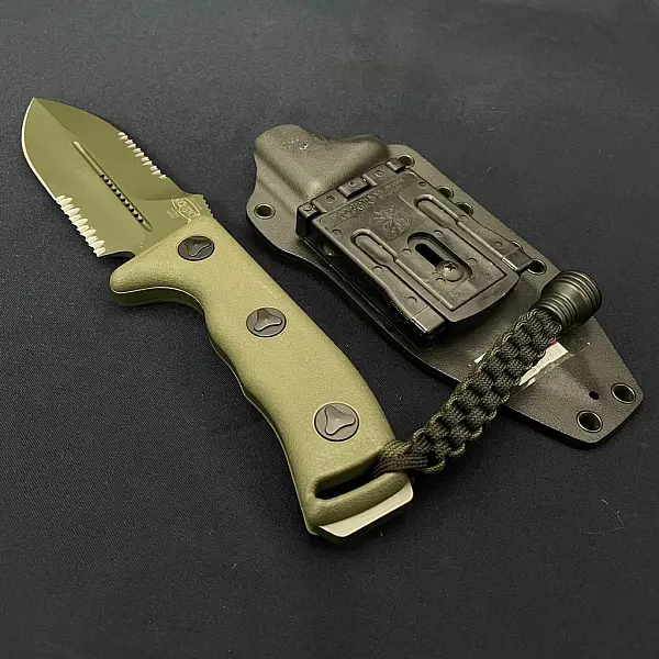 Microtech Crosshair 十字線攻擊格鬥刀-軍綠色半齒刃(無盒) <單一特價>-0