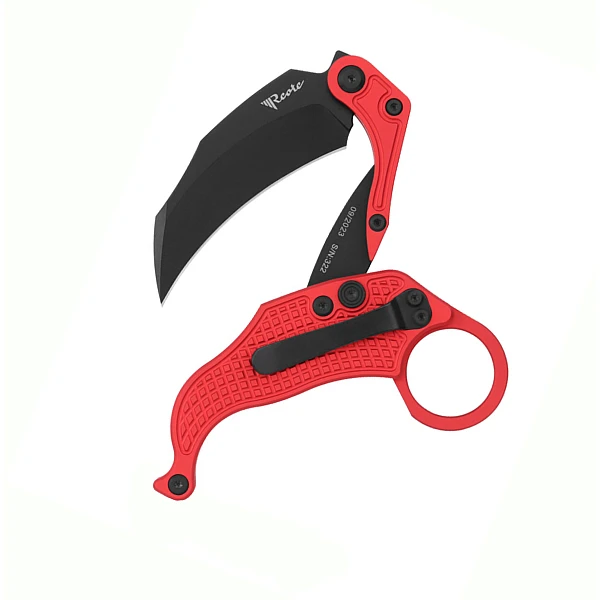 Reate EXO-K-G Exoskeleton 重力刀 紅鋁柄/黑刃/附訓練刀<單一特價>-0