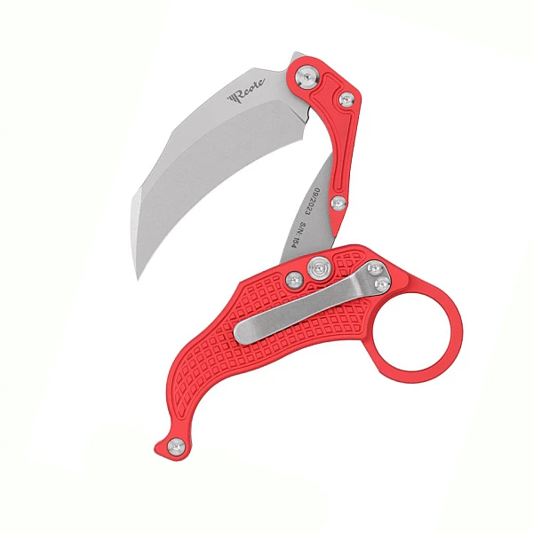 Reate EXO-K-H Exoskeleton 重力刀 紅鋁柄/石洗刃/附訓練刀<單一特價>-0