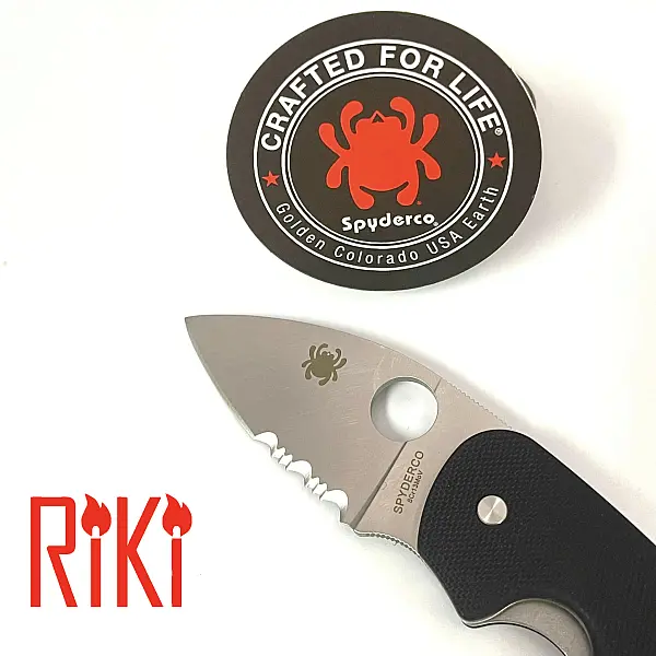 SPYDERCO Insistent 黑G-10 柄EDC小折刀 (半齒)-0