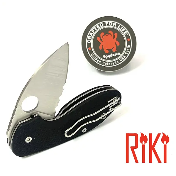 SPYDERCO Insistent 黑G-10 柄EDC小折刀 (半齒)-0