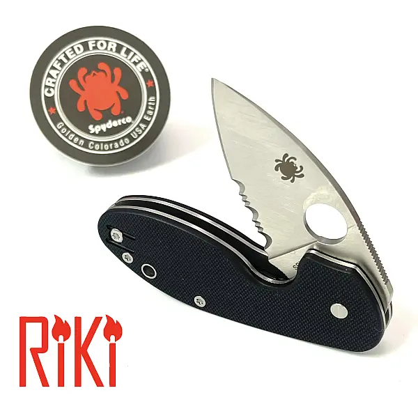 SPYDERCO Insistent 黑G-10 柄EDC小折刀 (半齒)-0