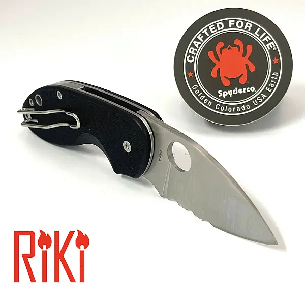 SPYDERCO Insistent 黑G-10 柄EDC小折刀 (半齒)-0